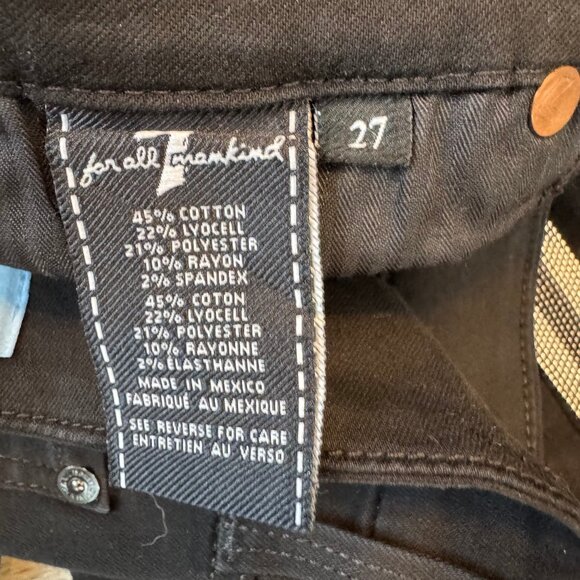 7 For All Mankind Blair Denim Studded Side Stripe High Waisted Jeans- sz. 27 - Picture 8 of 8